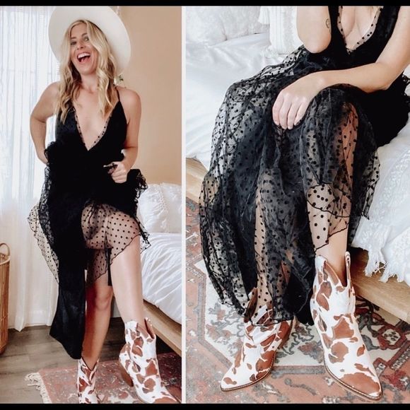 Cowhide Western Bootie Heeled Boots Size 8 - Picture 11 of 16